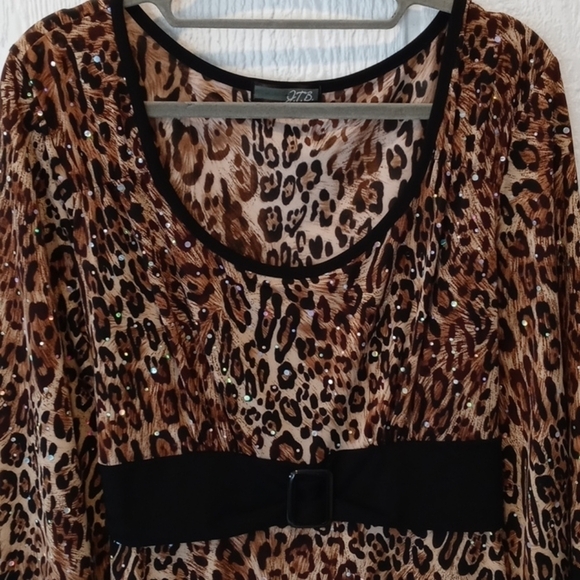 JTB leopard print tie back medium 19" pit - Picture 6 of 13